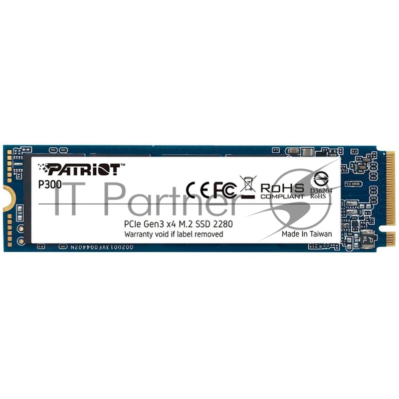 SSD M.2 Patriot 1.0Tb P300 <P300P1TBM28> (PCI-E 3.0 x4, up to 2100/1650MBs, 290000 IOPs, 3D TLC, SMI2263XT, TBW 320Tb, 22х80mm)