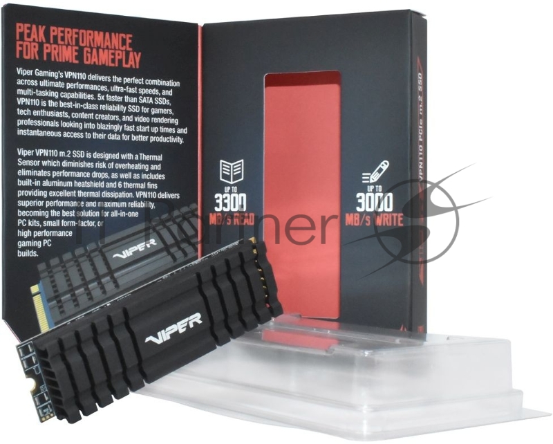 Накопитель SSD M.2 Viper 512Gb VPN110 Series <VPN110-512GM28H> (PCI-E 3.0 x4, up to 3100/2300MBs, 3D NAND, DRAM, TBW 400Tb, 22х80mm, heatsink)