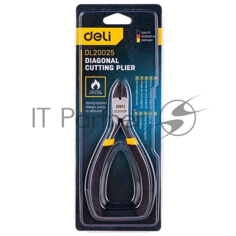 Диагональные бокорезы Deli DL20025 5 Высоко-углеродистая сталь. Двухкомпонентная ручка.