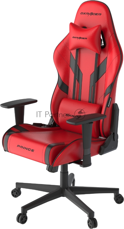 Компьютерное кресло DXRacer Peak Prince up to 100kg/180cm, top gun, 3D armrest, leatherette, recline 135, 2 wheels, red black