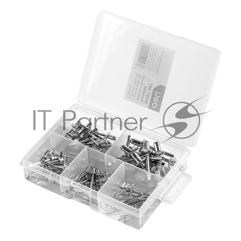 Набор заклепок Deli DL236906 75 шт (2.4мм,3.2мм,4.0мм,4.8мм,6.0мм) * 15 шт Пластиковая коробка.