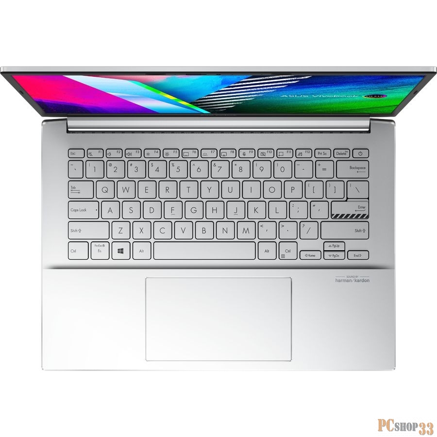 Ноутбук Asus Vivobook Pro 14 OLED M3401QA-KM113 Ryzen 5 5600H 8Gb SSD256Gb AMD Radeon 14 OLED 2.8K (2880x1800) noOS silver WiFi BT Cam