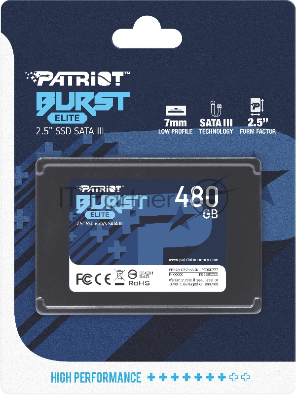 Накопитель SSD Patriot SATA III 480Gb PBE480GS25SSDR Burst Elite 2.5