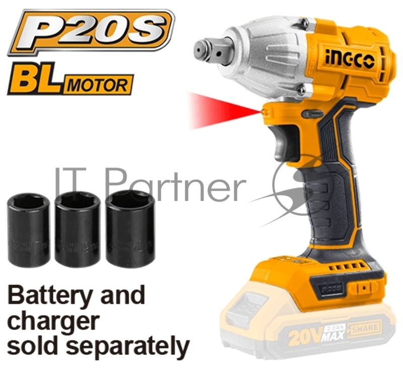 Аккумуляторный ударный гайковерт Li-Ion Ingco CIWLI20020
