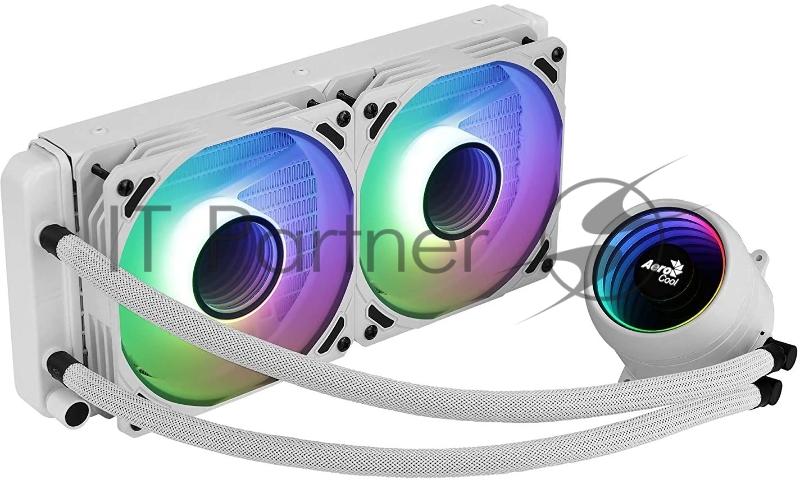 Система водяного охлаждения Aerocool Mirage L240 White Soc-AM4/1151/1200/2066/1700 4-pin 20-27dB Al+Cu 400W 1200gr LED Ret