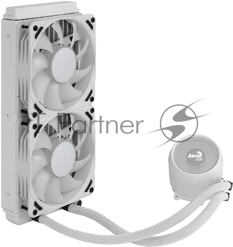 Система водяного охлаждения Aerocool Mirage L240 White Soc-AM4/1151/1200/2066/1700 4-pin 20-27dB Al+Cu 400W 1200gr LED Ret