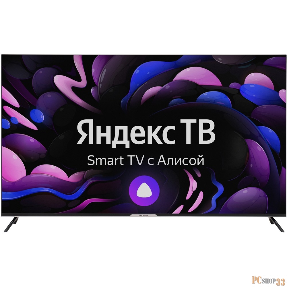Телевизор LED Hyundai 65 H-LED65GU7003 Яндекс.ТВ черный Ultra HD 60Hz DVB-T DVB-T2 DVB-C DVB-S DVB-S2 USB WiFi Smart TV (RUS)