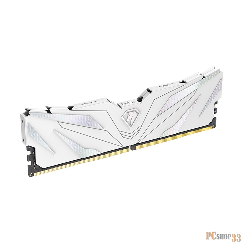 Модуль памяти DDR 4 DIMM 32Gb (16Gbx2) PC25600, 3200Mhz, Netac Shadow II NTSWD4P32DP-32W C16 White, с радиатором