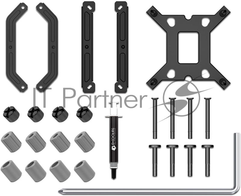 Кулер ID-COOLING IS-55 ARGB LGA1700/1200/115X/AM5/AM4 низкопрофильный высота 55mm (27шт/кор, TDP 125W, PWM, 5 тепл.трубок + медная база, FAN 120mm, черный) BOX