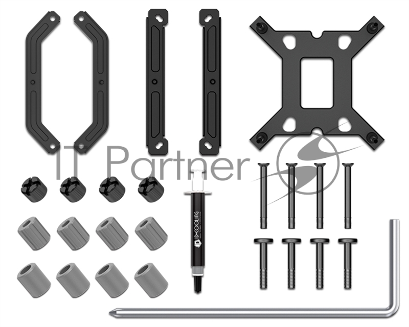 Кулер ID-COOLING IS-55 ARGB LGA1700/1200/115X/AM5/AM4 низкопрофильный высота 55mm (27шт/кор, TDP 125W, PWM, 5 тепл.трубок + медная база, FAN 120mm, черный) BOX