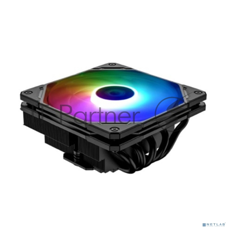 Кулер ID-COOLING IS-55 ARGB LGA1700/1200/115X/AM5/AM4 низкопрофильный высота 55mm (27шт/кор, TDP 125W, PWM, 5 тепл.трубок + медная база, FAN 120mm, черный) BOX