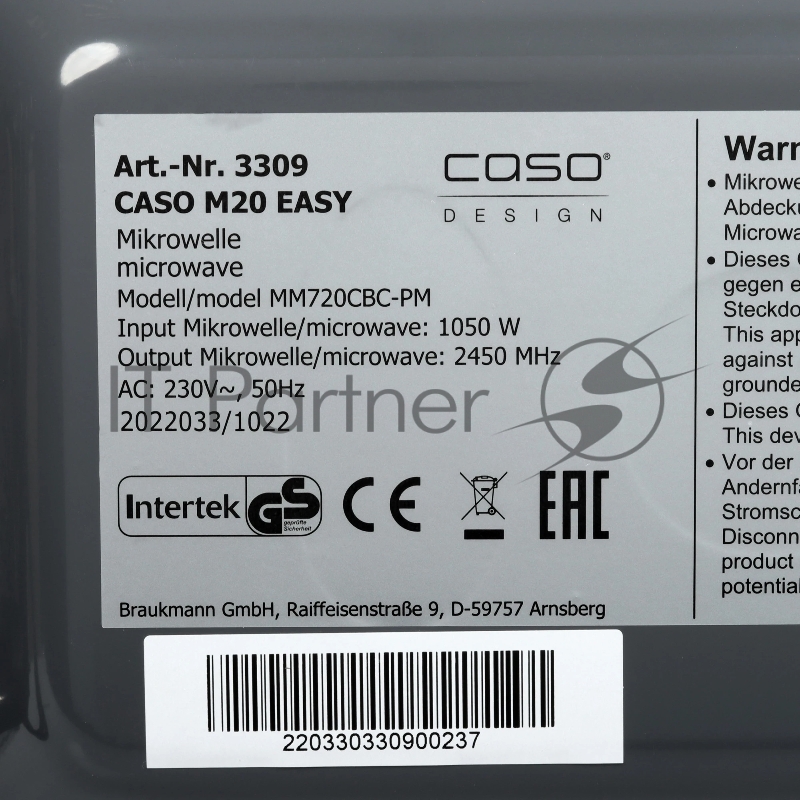 Микроволновая печь CASO M 20 EASY