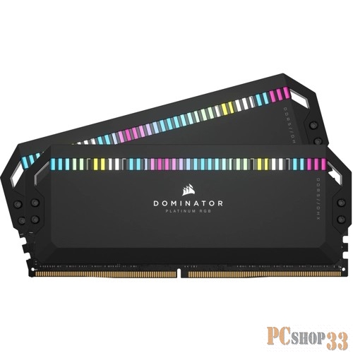 Модуль памяти DDR5 Corsair Dominator Platinum RGB 32Gb (2x16Gb) 6200MHz CL36 (36-39-39-76) 1.3V / CMT32GX5M2X6200C36 / Black
