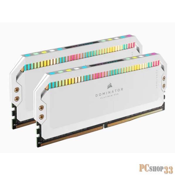 Модуль памяти DDR5 Corsair Dominator Platinum RGB 32Gb (2x16Gb) 6200MHz CL36 (36-39-39-76) 1.3V / CMT32GX5M2X6200C36W / White