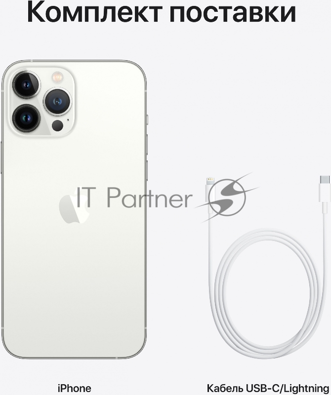 Смартфон Apple A2643 iPhone 13 Pro Max 128Gb 6Gb серебристый моноблок 3G 4G 2Sim 6.7 1284x2778 iPhone iOS 15 12Mpix 802.11 a/b/g/n/ac/ax NFC GPS GSM900/1800 GSM1900 TouchSc Ptotect