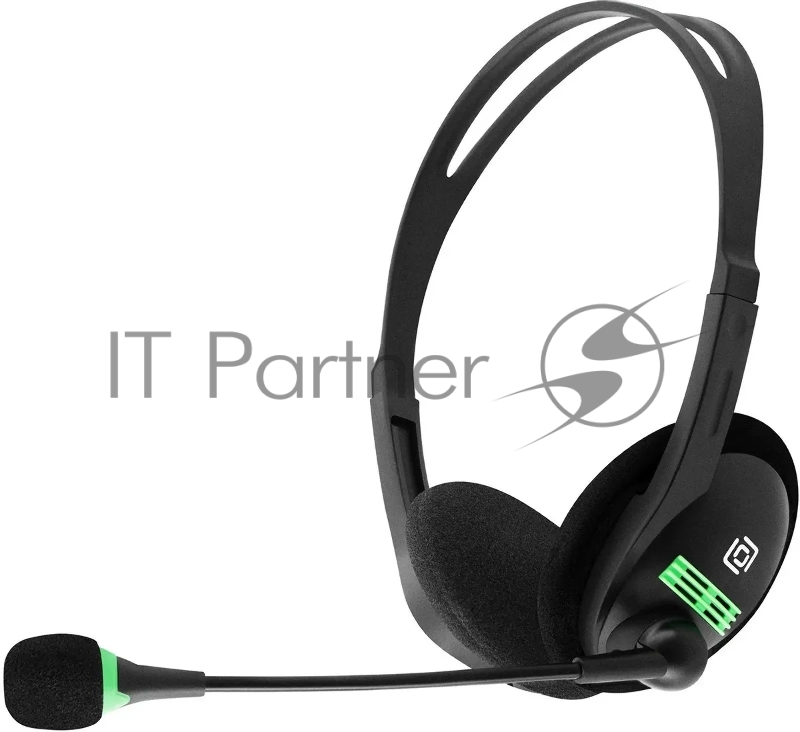 Наушники с микрофоном Оклик HS-M100 черный 1.8м накладные оголовье (1532004)