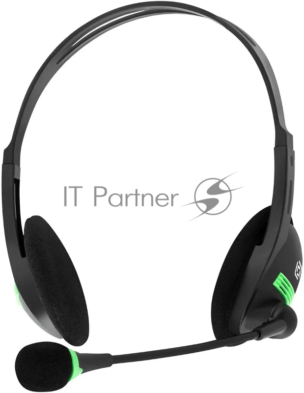 Наушники с микрофоном Оклик HS-M100 черный 1.8м накладные оголовье (1532004)