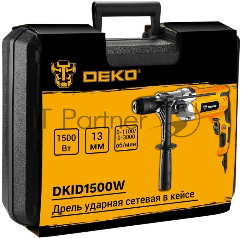Дрель ударная Deko DKID1500W 1500Вт патрон:быстрозажимной реверс (кейс в комплекте) (063-4322)