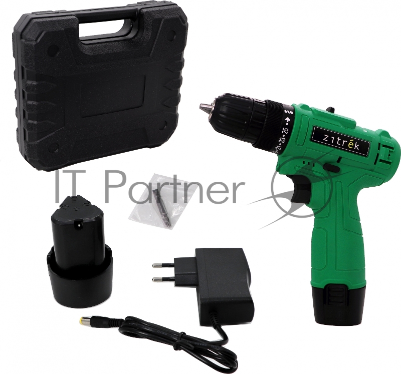 Дрель-шуруповерт Zitrek Green 12-Li-ion Plus аккум. патрон:быстрозажимной (кейс в комплекте) (063-4042)