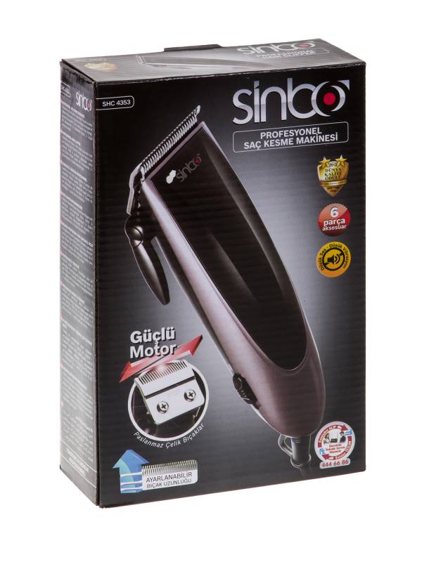 Машинка для стрижки Sinbo SHC 4353 серебристый 8Вт (насадок в компл:4шт)