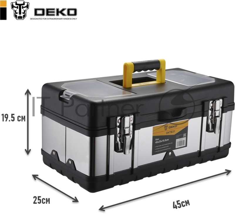 Ящик для инстр. Deko DKTB31 1отд. черный/серый (065-0836)