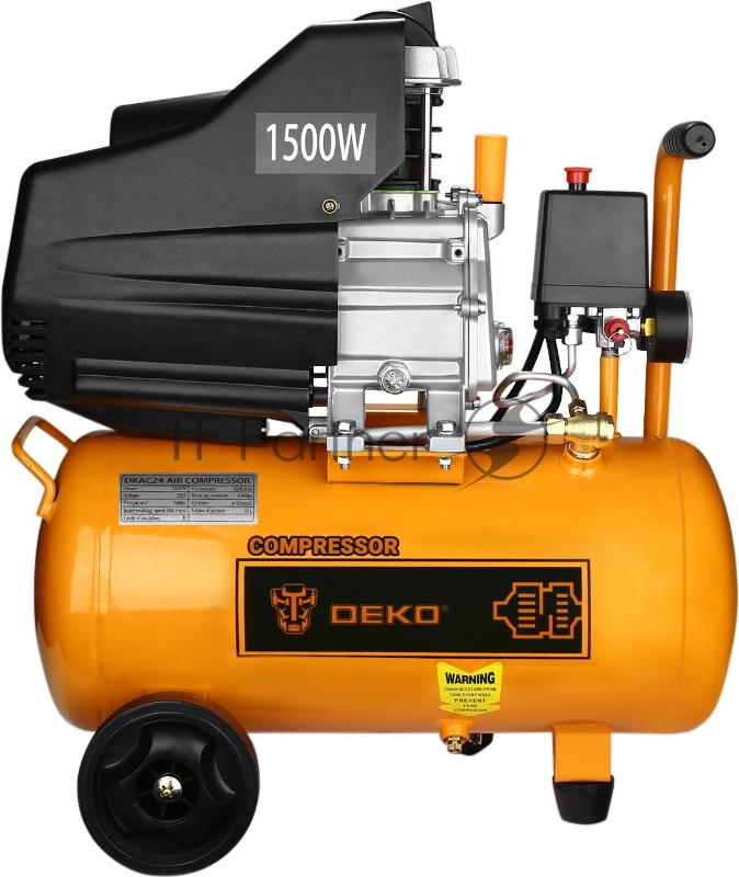 Компрессор поршневой Deko DKAC24 масляный 320л/мин 24л 1.5Вт оранжевый/черный
