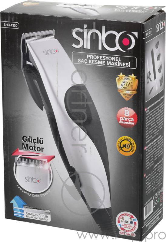 Машинка для стрижки Sinbo SHC 4350 серебристый/черный 5.5Вт (насадок в компл:4шт)