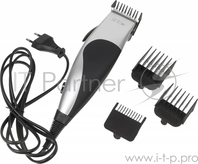 Машинка для стрижки Sinbo SHC 4350 серебристый/черный 5.5Вт (насадок в компл:4шт)