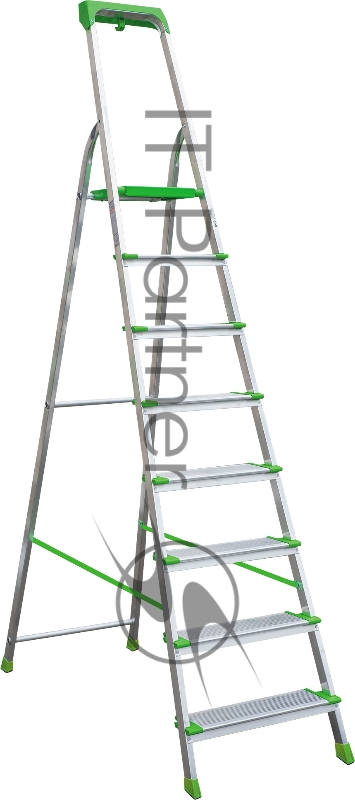 Стремянка Новая Высота NV2118 односторонняя алюминий 8ступ. полупроф. (2118108)
