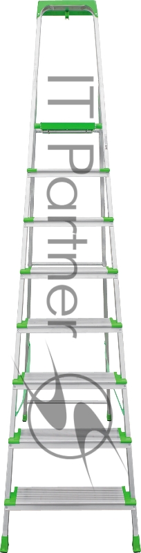 Стремянка Новая Высота NV2118 односторонняя алюминий 8ступ. полупроф. (2118108)