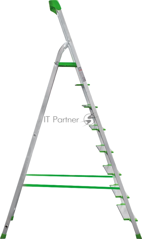 Стремянка Новая Высота NV2118 односторонняя алюминий 8ступ. полупроф. (2118108)
