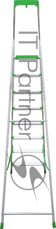 Стремянка Новая Высота NV2118 односторонняя алюминий 8ступ. полупроф. (2118108)