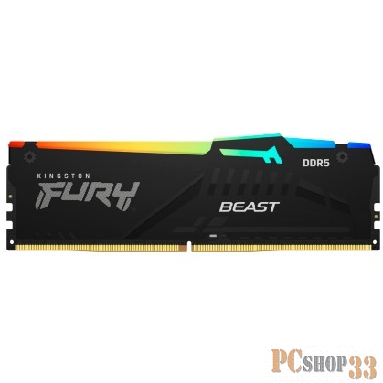 Модуль памяти Kingston 16GB 4800MT/s DDR5 CL38 DIMM FURY Beast RGB