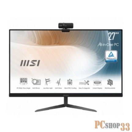 Моноблок MSI Modern AM271 11M-496XRU 27 Full HD i5 1135G7 (2.4) 8Gb SSD256Gb Iris Xe noOS GbitEth WiFi BT 120W Cam черный 1920x1080