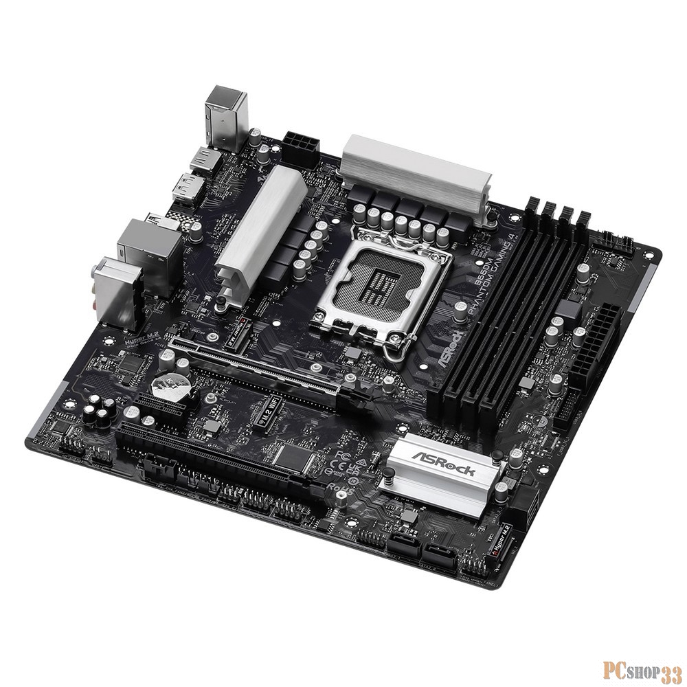 Материнская плата Asrock B660M PHANTOM GAMING 4 Soc-1700 Intel B660 4xDDR4 mATX AC`97 8ch(7.1) GbLAN RAID+HDMI+DP