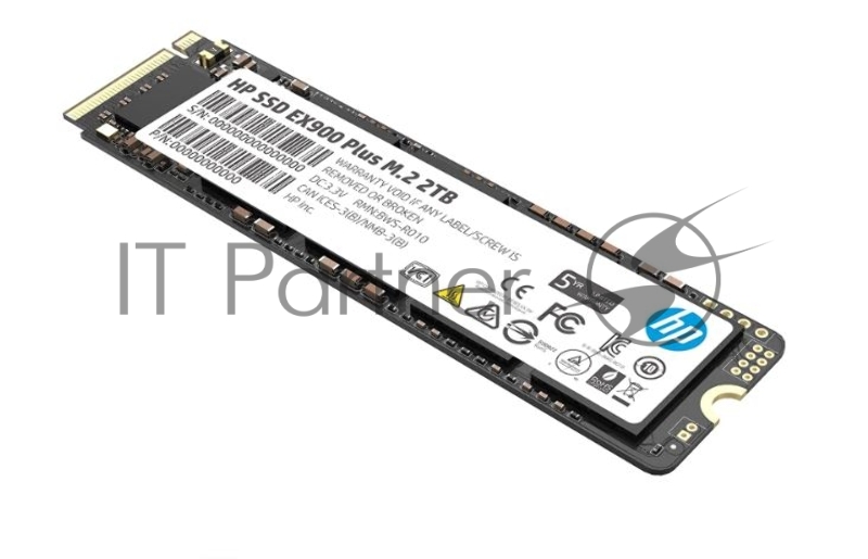 Накопитель SSD M.2 HP 2.0Tb EX900 Plus Series <35M35AA#ABB> (PCI-E 3.0 x4, up to 3150/2600MBs, 3D NAND, 800TBW, NVMe, 22х80mm)