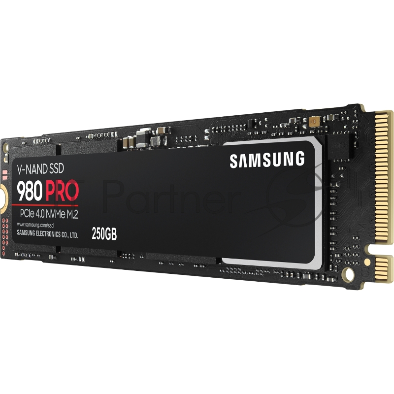 Твердотельный накопитель Samsung SSD 980 PRO, 250GB, M.2(22x80mm), NVMe 1.3c, PCIe 4.0 x4, 3-bit MLC, R/W 6400/2700MB/s, IOPs 500 000/600 000, TBW 150, DWPD 0.33 (12 мес.)