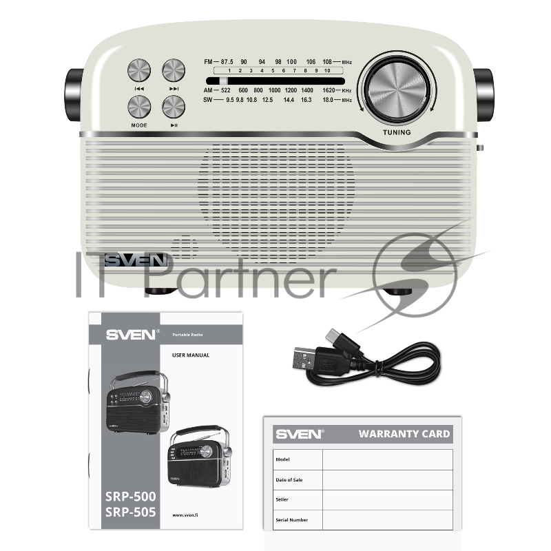 Радиоприёмник SVEN SRP-500 белый