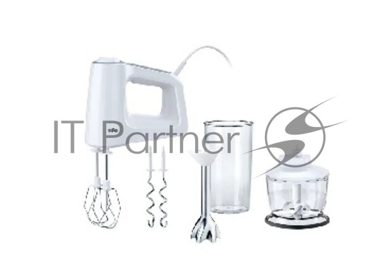 Ручной миксер BRAUN HM3137 BRAUN HM3137ручной миксер мощность 500 Вт с измельчителем насадка-блендер кнопка отсоединения насадок прорезиненная ручка вес 0.82 кг