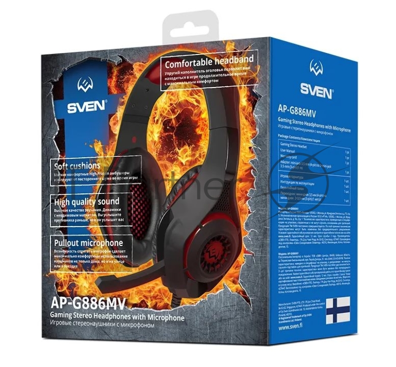 Игровые наушники SVEN AP-G886MV с микрофоном черно-красные