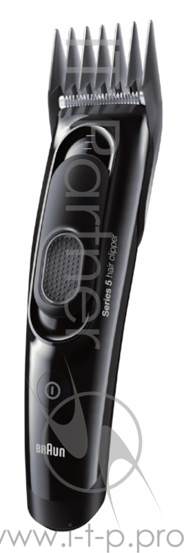 Машинка для стрижки Braun HC 5050 черный (насадок в компл:2шт)