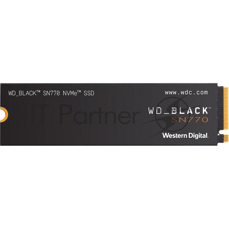 Накопитель WD SSD Black SN770 NVMe, 250GB, M.2(22x80mm), NVMe, PCIe 4.0 x4, 3D TLC, R/W 4000/2000MB/s, IOPs 240 000/470 000, TBW 200, DWPD 0.4 (12 мес.)