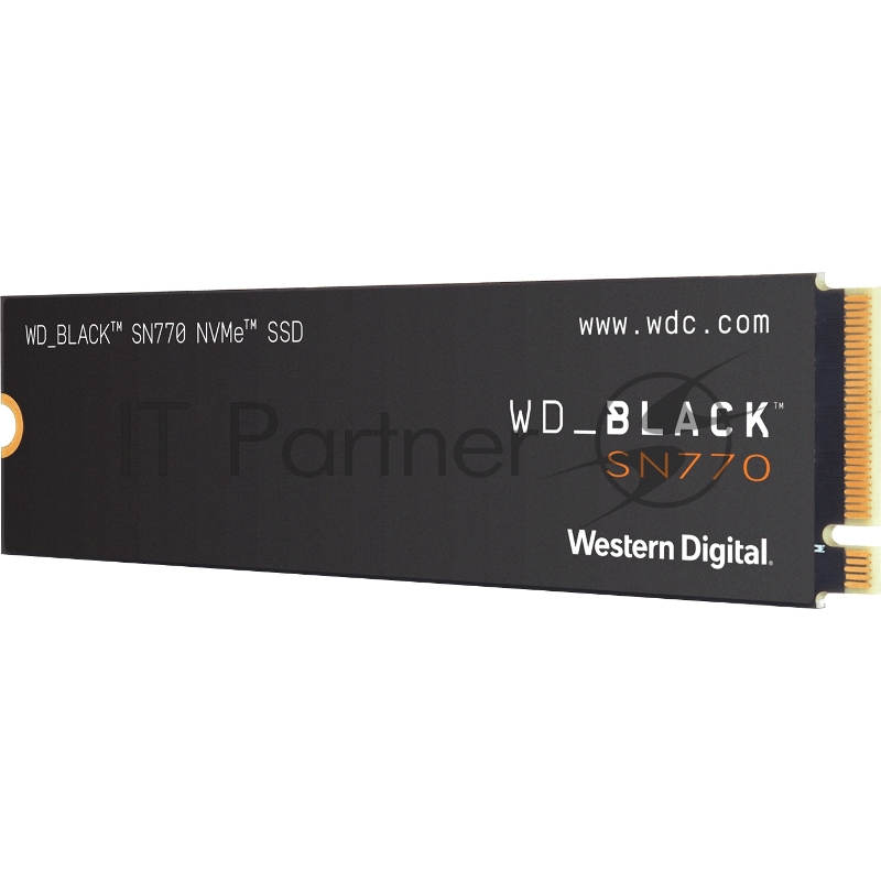 Накопитель WD SSD Black SN770 NVMe, 250GB, M.2(22x80mm), NVMe, PCIe 4.0 x4, 3D TLC, R/W 4000/2000MB/s, IOPs 240 000/470 000, TBW 200, DWPD 0.4 (12 мес.)