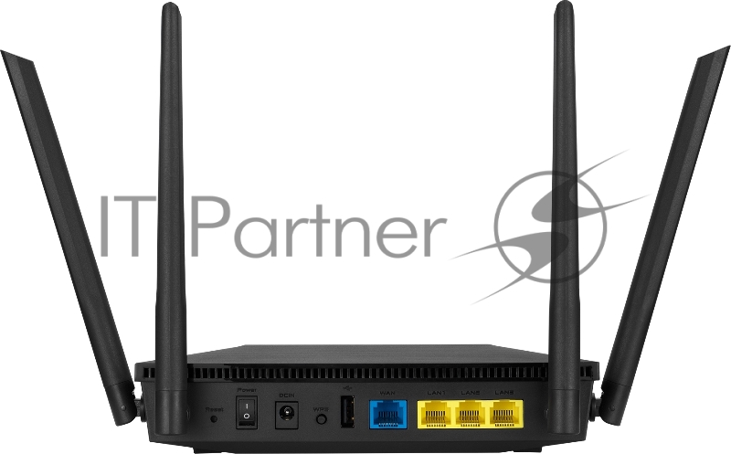 Роутер ASUS RT-AX53U 802.11b/g/n/ac/ax, до 574 + 1201 Mbps, 2,4 + 5 гГц, 4 антенны, USB