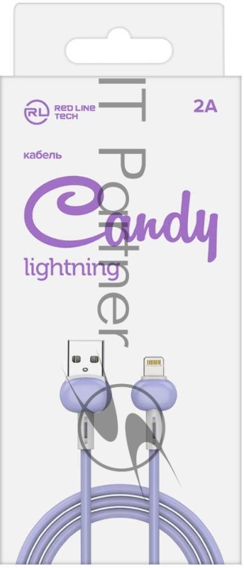 Кабель Redline Candy УТ000021992 Lightning (m) USB A(m) 1м фиолетовый