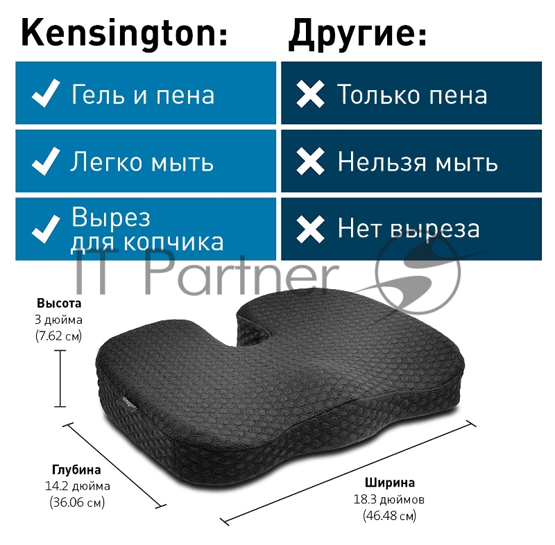 Подушка Kensington Memory Foam черный (K55805WW)
