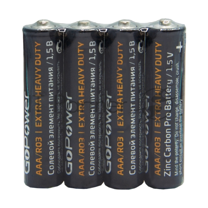 Батарейка GoPower R03 AAA Shrink 4 Heavy Duty 1.5V (4/60/1200)