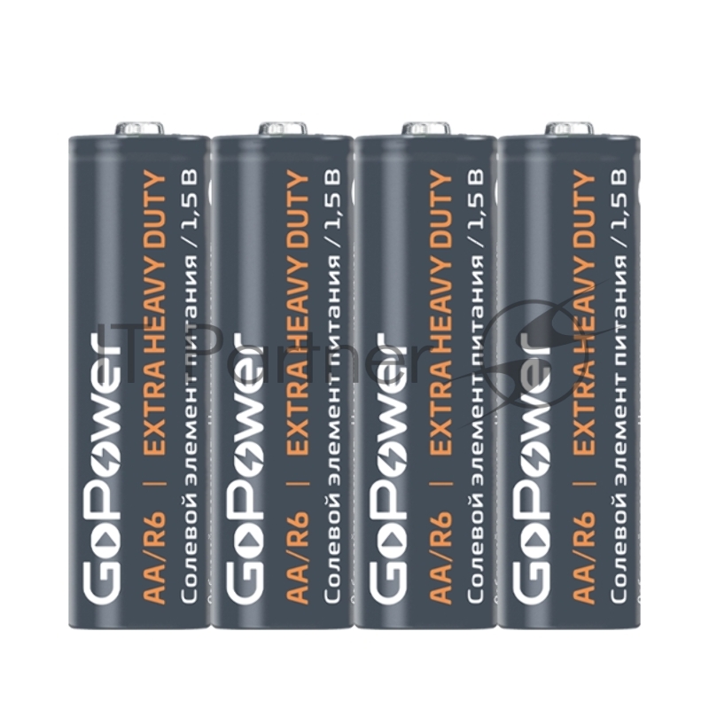 Батарейка GoPower R6 AA Shrink 4 Heavy Duty 1.5V (4/60/1200)