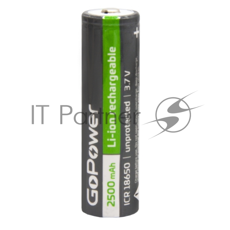 Аккумулятор Li-ion GoPower 18650 BL1 3.7V 2500mAh без защиты выс.конт. (1/6/120)