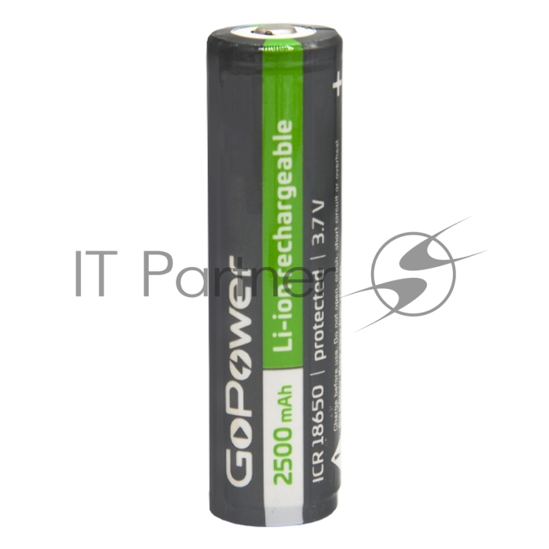 Аккумулятор Li-ion GoPower 18650 BL1 3.7V 2500mAh с защитой выс.конт. (1/6/120)